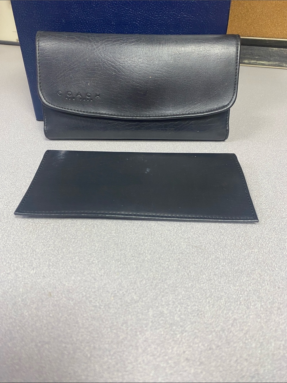 Vtg. Coach Black Leather Men's Bifold Wallet with Removable Insert